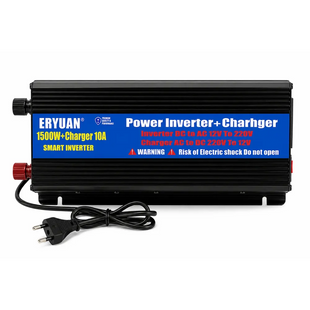Перетворювач напруги 1500W із зарядним пристроєм 10A &bull; Інвертор для акумулятора, дому, авто та резервного живлення 57942 фото