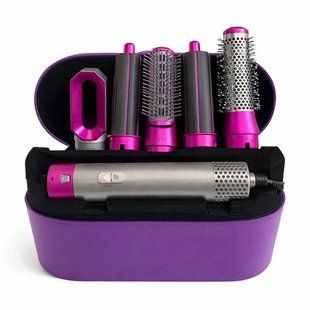 Фен стайлер для волосся 5 в 1 Hair Brush з насадками у кейсі фіолетовий 07k03p197v2 фото