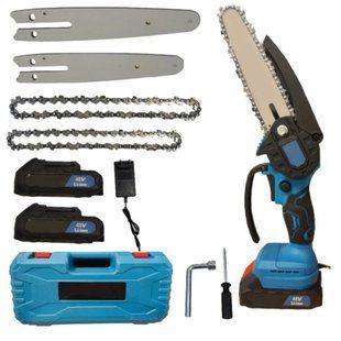 Акумуляторна ланцюгова пилка з 2 шинами Chain Saw 6 та 8 &bull; Потужна міні-пила для дому та саду 55908 фото